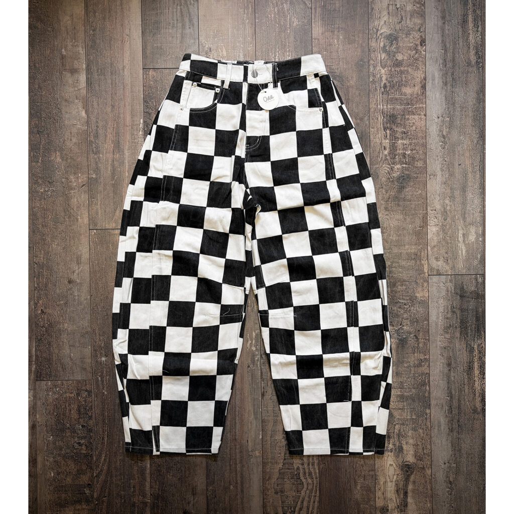 Checkered Denim Ballon Broek